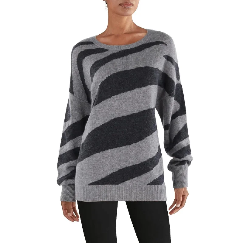 Chelsea & Theodore Womens Cashmere Striped Pullover Sweater