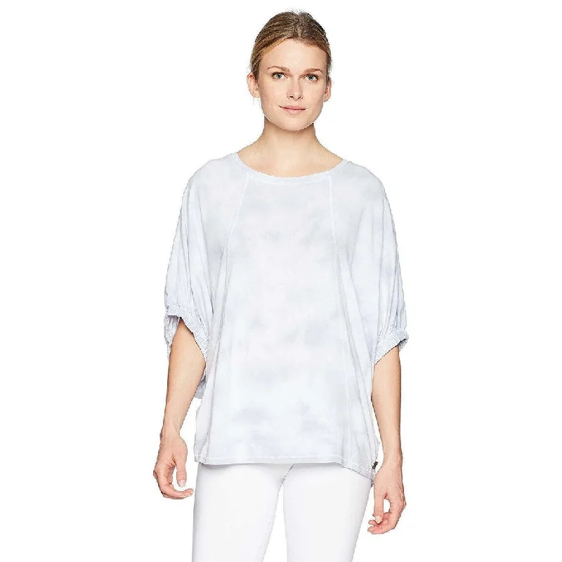 Calvin Klein Women's Tie Dye Oversized Crew Neck T Shirt Alloy Size Extra Large - Blue - X-Large