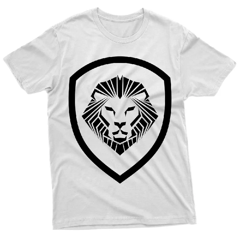 Kids Oversized Lion Shield White Short Sleeve Shirt