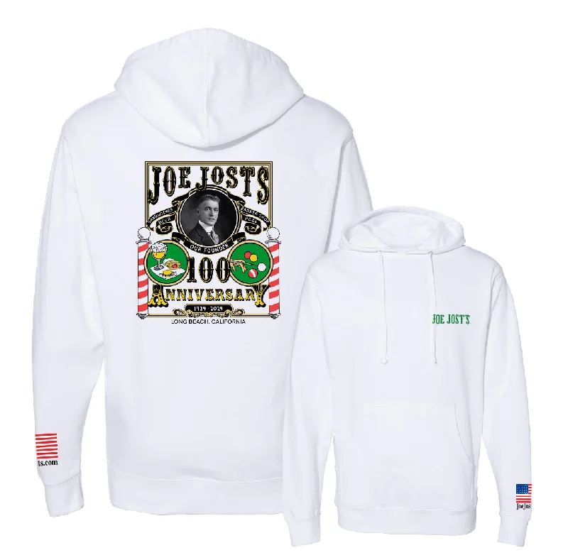Joe Jost's 100th Birthday Pullover Hood Sweatshirt - WhitePullovercomfy