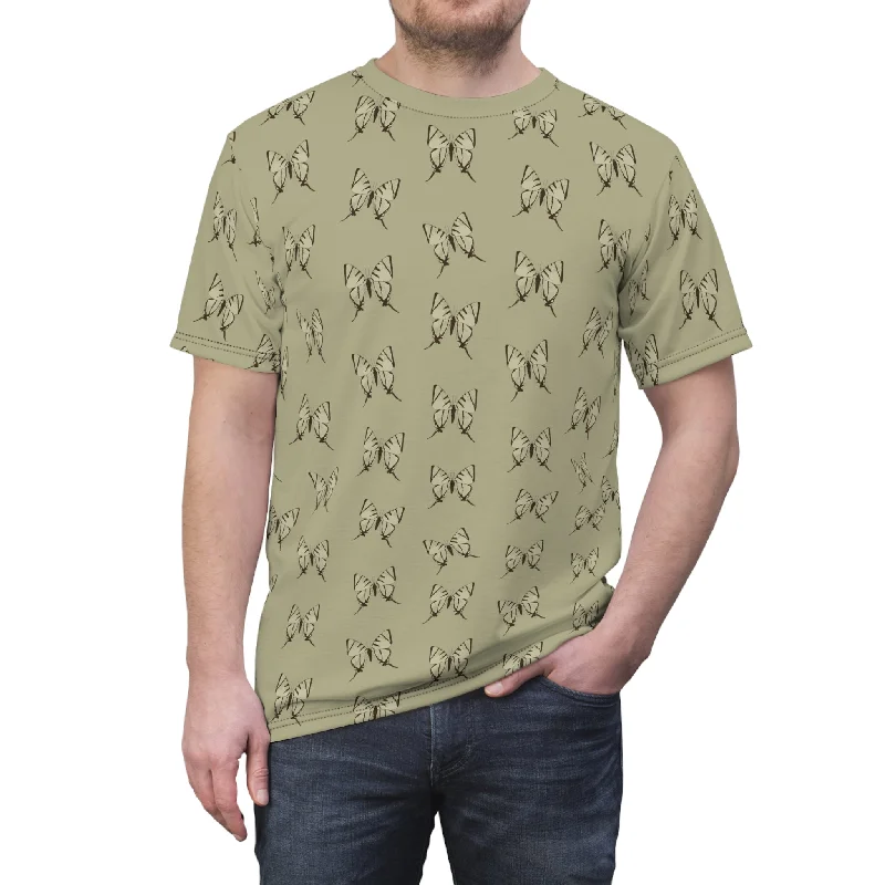 Butterfly Khaki Unisex Cut & Sew TeeRelaxed Fit Shirts