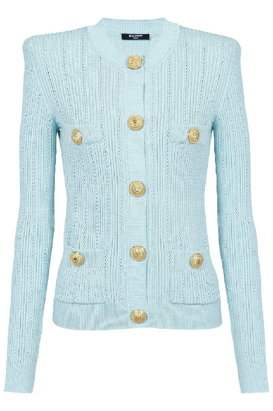 Buttoned Knit Short Cardigan