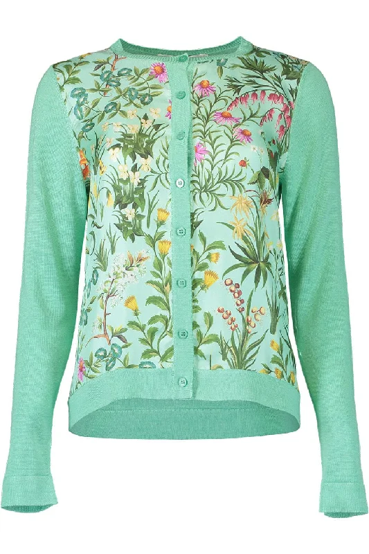 Long Sleeve Floral Tapestry Cardigan